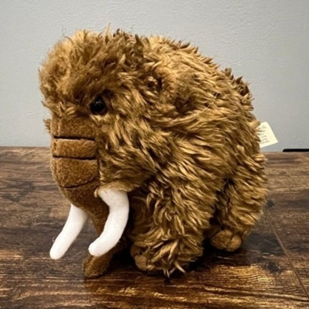 JAAG Brown Woolly Mammoth Plush Stuffed Animal Soft Shaggy Prehistoric Toy